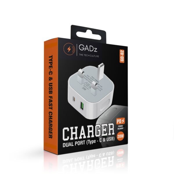 Gadz 2 in 1 Charger (Type C-C + USB) - Image 5