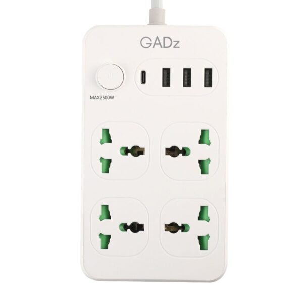 Gadz 4 Ports Extension Lead (3 USB Ports & 1 Type - C Port)