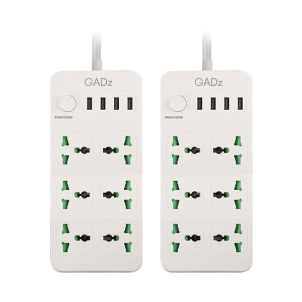 Gadz 6 Ports Extension Lead (3 USB Ports & 1 Type - C Port)